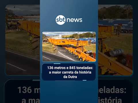 Maior carreta da história da Rodovia Dutra tem 136 metros e 845 toneladas | #SBTManhã