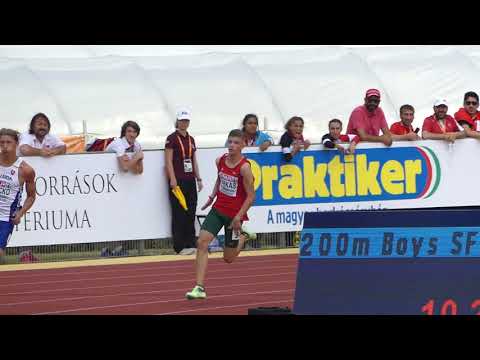 Farkas Bence futása a 200 m-es síkfutás elődöntőjében