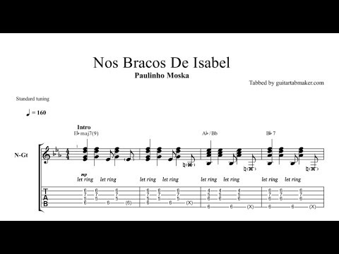 Nos Bracos De Isabel acordes - bossa nova guitar chords (PDF + Guitar Pro)