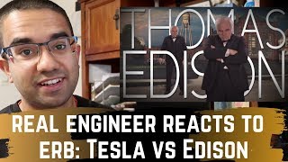 Real Engineer reacts to Nikola Tesla vs Thomas Edison. Epic Rap Battles of History