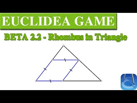 Euclidea 2.2 (Beta 2) Rhombus in Triangle | Online Courses | Math Games | Math Garden 🌟🌟🌟