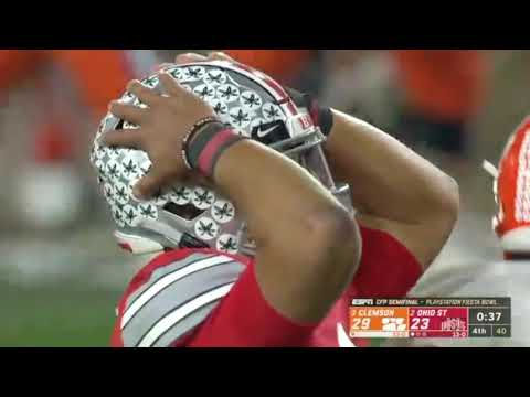 Justin Fields Throws Game Losing Interception vs. Clemson