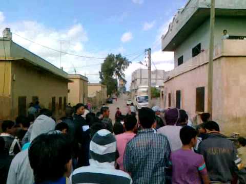 مظاهرة في قرية صيدا في ريف درعا في جمعة "الله أكبر"