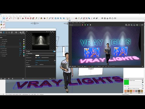 VRAY Sketchup Videocourse - 10 - IES Light, Mesh Light, Emissive Material, Luminous Panel, TV Screen