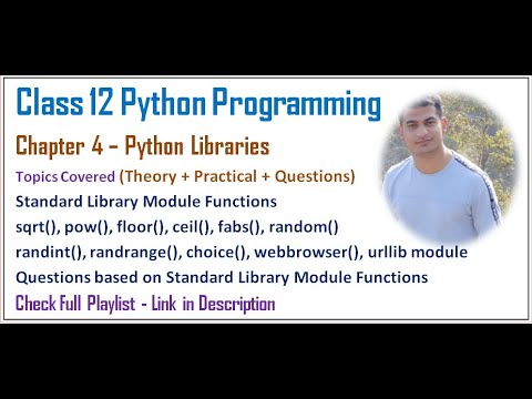 Python Libraries Class 12 Computer Science With Python Video 28