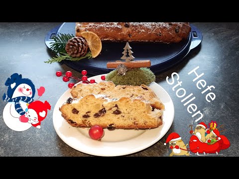 Hefe-Stollen mit 4 verschiedenen Fetten#super saftig#einzigartiger Weihnachtsstollen