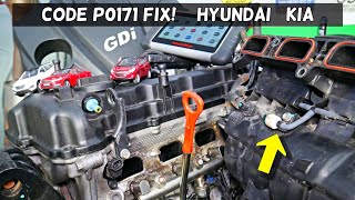 HYUNDAI KIA GDI CODE P0171 SYSTEM TOO LEAN BANK 1 FIX, GDI 1.6 1.8 2.0 2.4 2.5