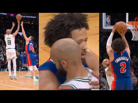 Cade Cunningham and Derrick White exchange HUGE buckets in clutch of Celtics vs Pistons