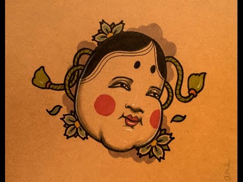 How to Draw an Okame Mask