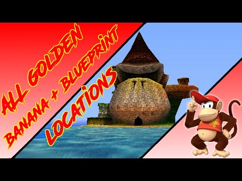 Donkey Kong 64 - DK Isles - Diddy Kong Golden Banana + Blueprint (Kasplat) Locations