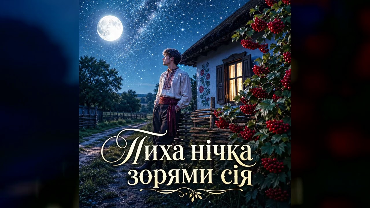 Тиха нічка зорями сія — українська лірична пісня, слова і відео