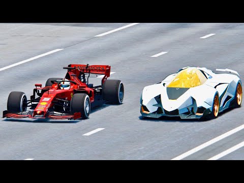 Ferrari F1 2019 vs Lamborghini Egoista -  Drag Race