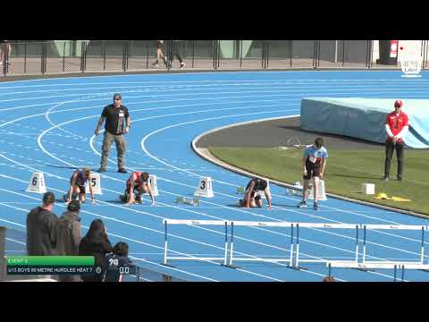 U13 Boys 80m Hurdles Heat 7: 2021 State Combined Events Championships // LAVicTV