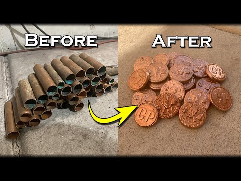 Turn Scrap COPPER Pipes Into Custom Golden Coins At Home - Custom Coins Made Easy