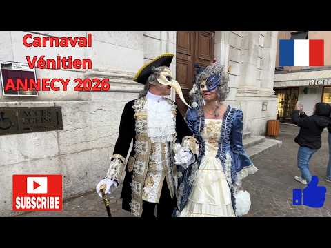 Carnaval Venitien Annecy 2026. France. Marc and Tikay Happiness.