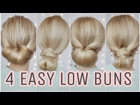 4 LOW MESSY BUN HAIRSTYLES EASY 👑 MEDIUM AND LONG...