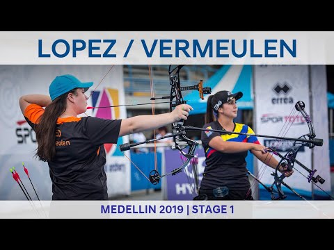 Sara Lopez v Jody Vermeulen – compound women gold | Medellin 2019 World Cup S1