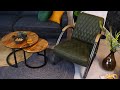 Industriële fauteuil Ivy eco-leer cognac