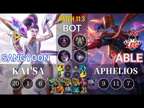 SRB Sangyoon Kai'Sa vs LEG Able Aphelios Bot - KR Patch 11.3