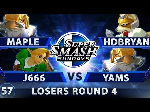 SSS 57 - Maple & J666 vs. hdBryan & YAMS - SSBM LR4 - Smash Melee