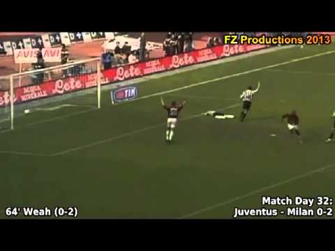 Serie A 1998-1999, day 32: Juventus - Milan 0-2 (Weah 2nd goal)
