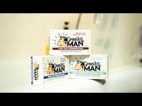 Variety 3-Pack Shampoo Bars from Grown Ass Man Co. - Organic, All-Natural & Plastic-Free
