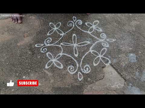Easy 5x5 Dots Muggu Design | Simple Chukkala Muggulu | Daily Rangoli Kolam|Vasantha Muggulu