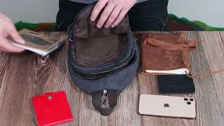 Текстильная сумка с уплотненной спинкой через плечо Vintagе 22172 черный