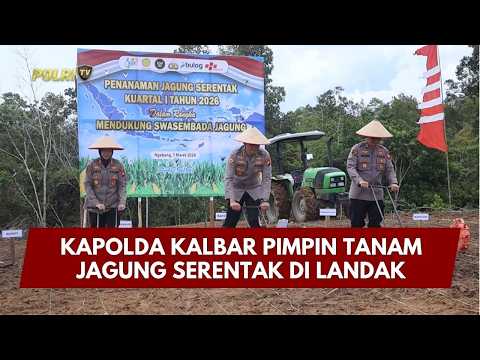 PRESISI UPDATE : KAPOLDA KALBAR PIMPIN TANAM JAGUNG SERENTAK DI LANDAK 08/03/2026 (19.30)