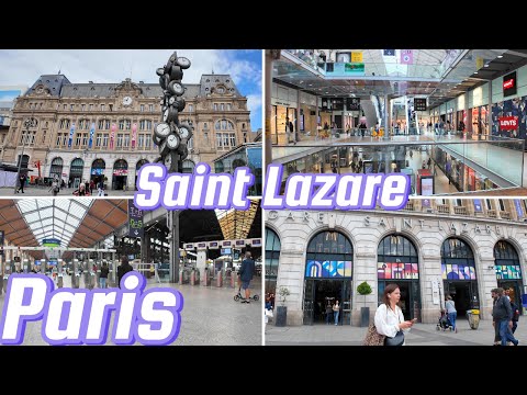 Tour of Gare Saint Lazare & Centre Commercial Saint Lazare Central Paris France
