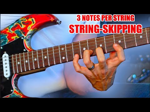you've never played the pentatonic scale like this... (3 notes per string, string-skipping)