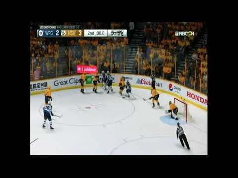 Dustin Byfuglien rag dolls two Nashville predators JOSI and WATSON