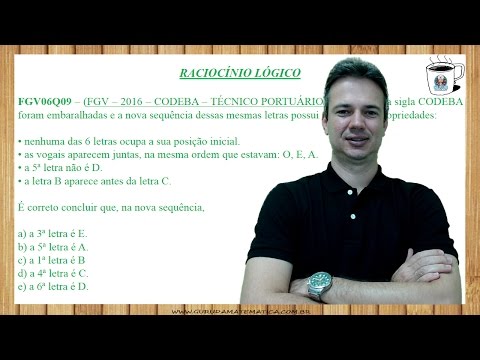 0699 - FGV - 2016 - CODEBA - RACIOCÍNIO LÓGICO (www.gurudamatematica.com.br)