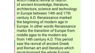 Changing Cultural Traditions------ Renaissance