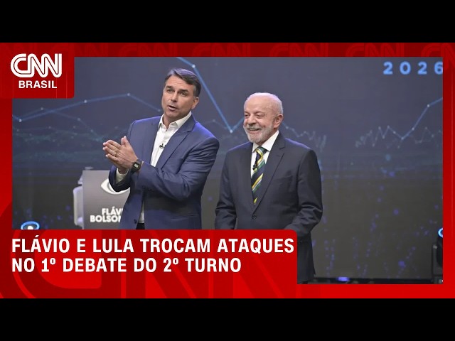 Flávio e Lula trocam ataques e citam Luchsinger, Vorcaro e SUS no 1º debate | CNN NOVO DIA