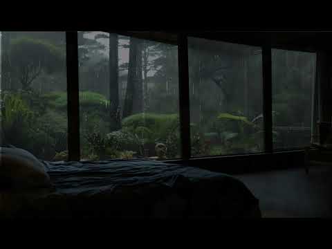 Sleep within 5 minutes | Rain pouring down the window of New York - The sound of rain lulls sleep