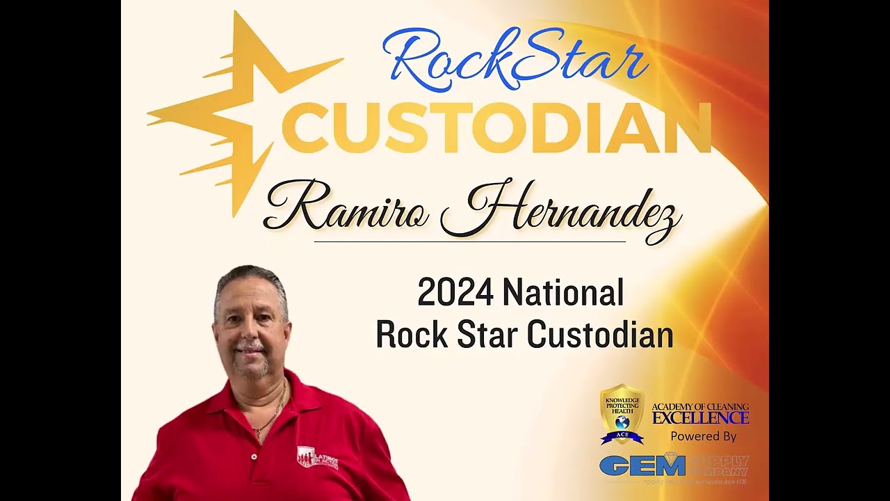 Ramiro Hernandez, 2024 National Rock Star Custodian, honored on stage