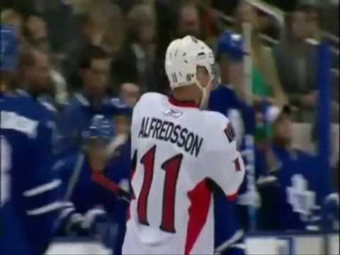 Daniel Alfredsson Penalty Shot vs Toronto 10/6/2009