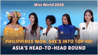 PHILIPPINES WINS Asia & Oceania Head to Head 👑 Miss World 2026 Top 40!