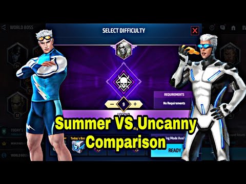 Quicksilver Summer VS Uncanny Uniform Comparison - Marvel Future Fight