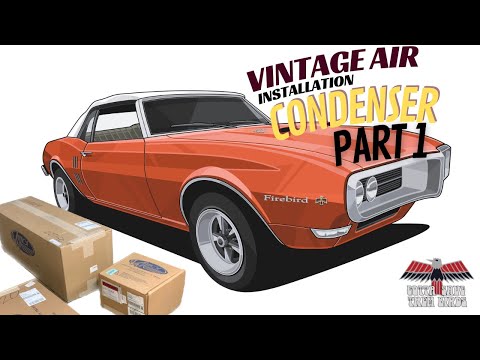 Vintage air kit unboxing and condenser installation Firebird or Camaro