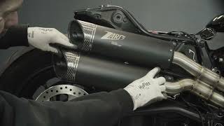 Výfukový systém motocyklu ZARD FULL KIT EXHAUST SYSTEM 2:1 pro motocykl HARLEY DAVIDSON Sportster S RH1250S ROK 2021-2025 VIZ POPIS, barva černá