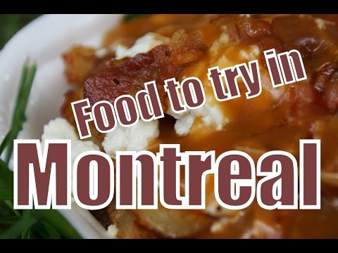 加拿大食品吃在蒙特利爾，包括Poutine，煙肉和百吉餅。 (Canadian Food to eat in Montreal including Poutine, Smoked Meat and Bagels)