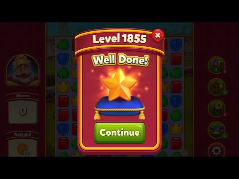 Royal Match - King Robert - Hard Level 1855 (last move clearance)