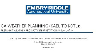 VFR into IMC Weather Training Scenario 1: Preflight