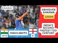 INDIA VS ENGLAND T20I 2025 ABHISHEK SHARMA FASTEST CENTURY