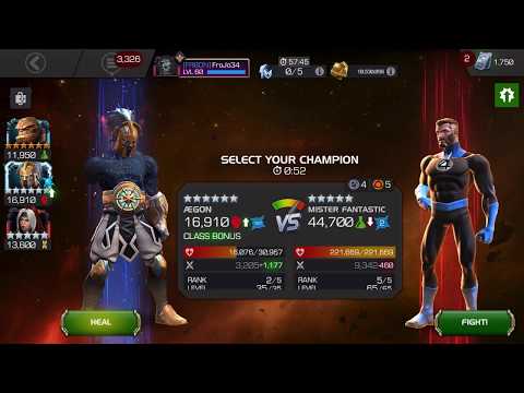6 Star Rank 2 ÆGON Sig 200 VS Mr. Fantastic AQ Boss | Marvel Contest of Champions