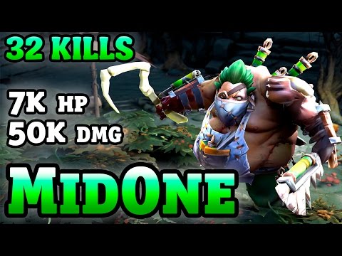 Secret MidOne PUDGE - 32 kills WTF 50k DMG - Patch 7.00 - Dota 2