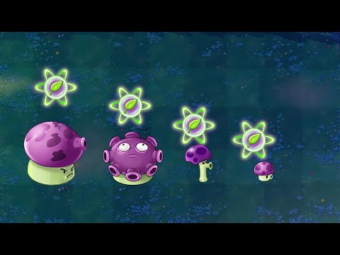 Plants vs Zombies - 99 Fume Shroom, Scaredy Shoroom, Gloom Shroom, Puff Shroom vs Zombies