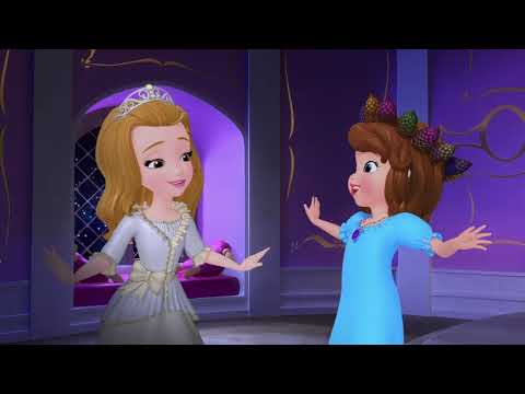 Sofia the First official Disney Junior trailer frame: Sofia enters Enchancia’s courtyard as a bright waltz sparkles